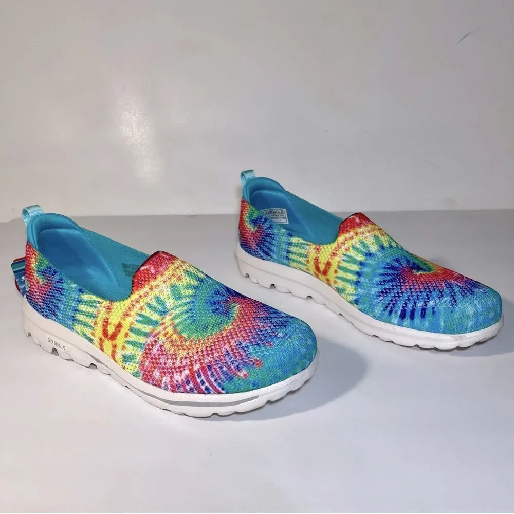 Skechers GOwalk Classic Ocean Blossom Washable Knit Print Slip-Ons